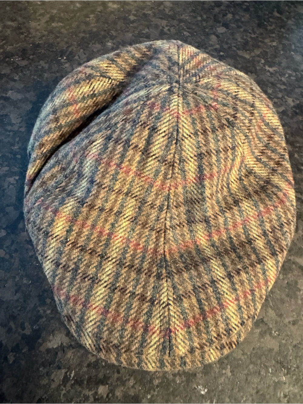 Stetson Tweed Flat Cap in Brown with Subtle Red and Yellow Accents